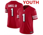 Youth San Francisco 49ers #1 Deebo Samuel New Red F.U.S.E. Vapor Untouchable Limited Football Stitched Jersey