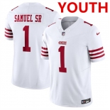 Youth San Francisco 49ers #1 Deebo Samuel White F.U.S.E. Vapor Untouchable Limited Football Stitched Jersey