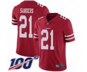 Youth San Francisco 49ers #21 Deion Sanders Red Team Color Vapor Untouchable Limited Player 100th Season Football Jersey