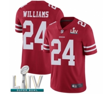 Youth San Francisco 49ers #24 K'Waun Williams Red Team Color Vapor Untouchable Limited Player Super Bowl LIV Bound Football Jersey