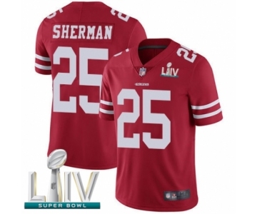 Youth San Francisco 49ers #25 Richard Sherman Red Team Color Vapor Untouchable Limited Player Super Bowl LIV Bound Football Jersey
