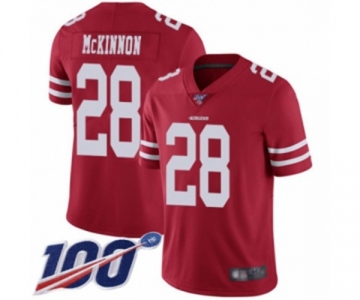 Youth San Francisco 49ers #28 Jerick McKinnon Red Team Color Vapor Untouchable Limited Player 100th Season Football Jersey