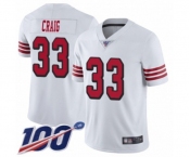 Youth San Francisco 49ers #33 Roger Craig Limited White Rush Vapor Untouchable 100th Season Football Jersey