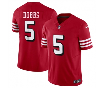 Youth San Francisco 49ers #5 Josh Dobbs 2024 F.U.S.E. New Red Vapor Untouchable Limited Football Stitched Jersey