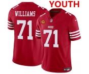 Youth san francisco 49ers #71 trent williams red 2025 f.u.s.e. with 4-star c patch vapor untouchable limited stitched football jersey Youth san francisco 49ers #71 trent williams red 2025 f.u.s.e. with 4-star c patch vapor untouchable limited stitched football jersey
