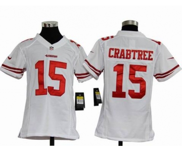nike youth nfl jerseys san francisco 49ers #15 crabtree white[nike]