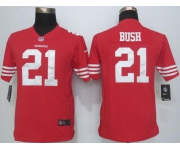 nike youth nfl jerseys san francisco 49ers #21 bush red[nike][bush]