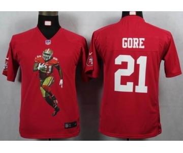 nike youth nfl jerseys san francisco 49ers #21 gore red[portrait fashion]