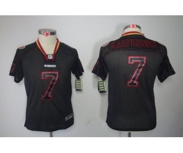 nike youth nfl jerseys san francisco 49ers #7 kaepernick black[nike lights out]