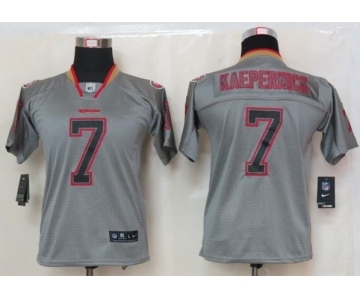 nike youth nfl jerseys san francisco 49ers #7 kaepernick grey[nike lights out]
