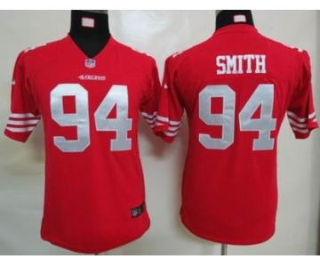 nike youth nfl jerseys san francisco 49ers #94 smith red[nike]