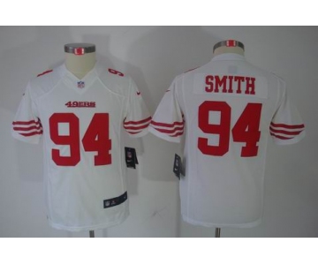 nike youth nfl jerseys san francisco 49ers #94 smith white[nike limited]