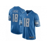 Men Nike Detroit Lions #18 Jeff Locke Game Blue Team Color NFL Jersey