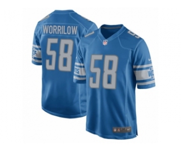 Men Nike Detroit Lions #58 Paul Worrilow Game Blue Team Color NFL Jersey