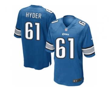 Men's Nike Detroit Lions #61 Kerry Hyder Game Light Blue Team Color NFL Jersey