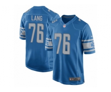 Men's Nike Detroit Lions #76 T.J. Lang Game Light Blue Team Color NFL Jersey