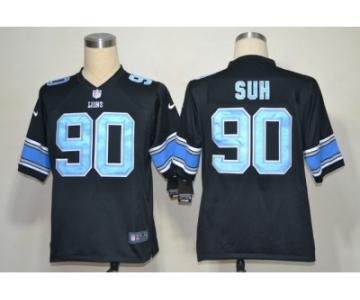 nike nfl jerseys detroit lions #90 ndamukong suh black[game]