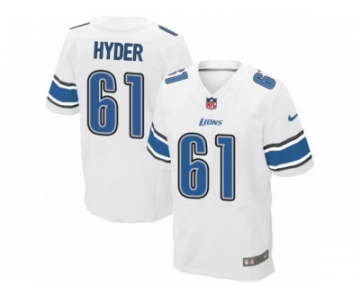 Men's Nike Detroit Lions #61 Kerry Hyder Elite White NFL Jersey