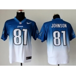 nike nfl jerseys detroit lions #81 calvin johnson blue-white[Elite drift fashion][second version]