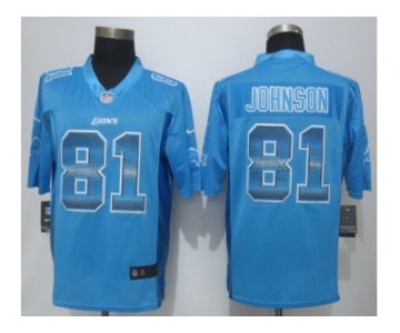 2015 new nike detroit lions #81 johnson blue strobe jerseys[limited]