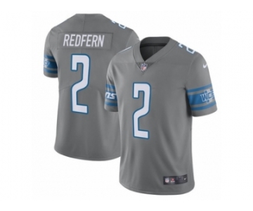 Men Nike Detroit Lions #2 Kasey Redfern Limited Steel Rush Vapor Untouchable NFL Jersey