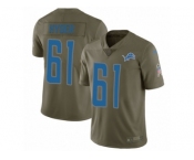 Men Nike Detroit Lions #61 Kerry Hyder Limited Olive 2017 Salute to Service NFL Jersey