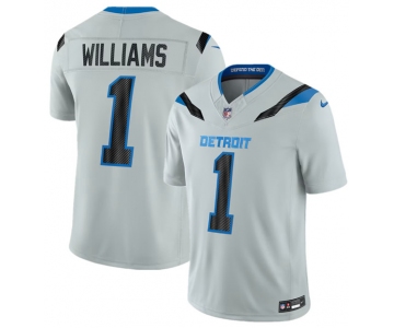 Men's Detroit Lions #1 Jameson Williams Silver 2026 F.U.S.E. Rivalries Collection Limited Football Stitched Jersey