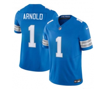 Men's Detroit Lions #1 Terrion Arnold New Blue 2024 Draft F.U.S.E. Vapor Limited Football Stitched Jersey