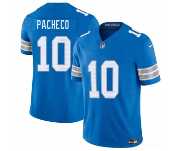 Men's Detroit Lions #10 Isiah Pacheco Blue 2026 F.U.S.E. Vapor Limited Stitched Jersey