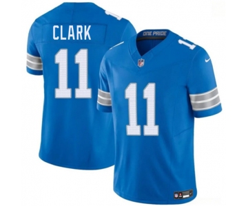 Men's Detroit Lions #11 Damone Clark Blue 2026 F.U.S.E. Vapor Limited Football Stitched Game Jersey