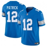Men's Detroit Lions #12 Tim Patrick Blue 2025 F.U.S.E. Vapor Limited Football Stitched Jersey
