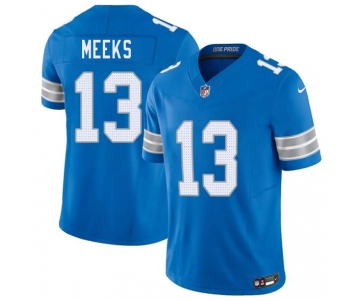 Men's Detroit Lions #13 Jackson Meeks Blue 2026 F.U.S.E. Vapor Limited Football Stitched Game Jersey