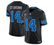 Men's Detroit Lions #14 Amon-Ra St. Brown Black 2024 F.U.S.E. With 2-Star C Patch 2nd Alternate Vapor Limited Stitched Jersey