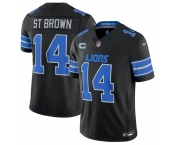 Men's Detroit Lions #14 Amon-Ra St. Brown Black 2026 With 4-Star C Patch F.U.S.E. Vapor Limited Football Stitched Jersey