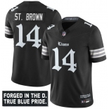 Men's Detroit Lions #14 Amon-Ra St. Brown Black F.U.S.E. 'Gothic Motor City Edition' Vapor Limited Football Stitched Jersey