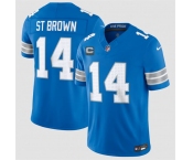 Men's Detroit Lions #14 Amon-Ra St. Brown Blue 2026 With 4-Star C Patch F.U.S.E. Vapor Limited Football Stitched Jersey