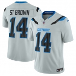 Men's Detroit Lions #14 Amon-Ra St. Brown Silver 2026 F.U.S.E. Rivalries Collection Limited Football Stitched Jersey Men's Detroit Lions #14 Amon-Ra St. Brown Silver 2026 F.U.S.E. Rivalries Collection Limited Football Stitched Jersey