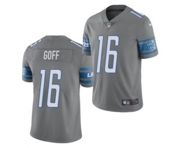 Men's Detroit Lions #16 Jared Goff Grey Color Rush Stitched Football Jersey