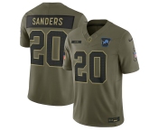 Men's Detroit Lions #20 Barry Sanders Olive 2025 Salute to Service Limited Football Stitched Jersey