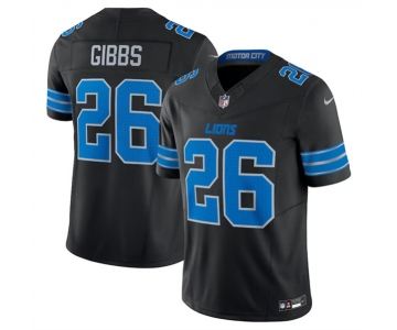 Men's Detroit Lions #26 Jahmyr Gibbs Black 2024 F.U.S.E. 2nd Alternate Vapor Limited Stitched Jersey