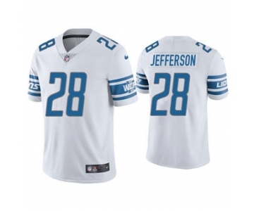 Men's Detroit Lions #28 Jermar Jefferson White Vapor Untouchable Limited Stitched Football Jersey