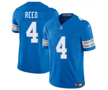 Men's Detroit Lions #4 D.J. Reed Blue 2025 F.U.S.E. Vapor Limited Football Stitched Jersey