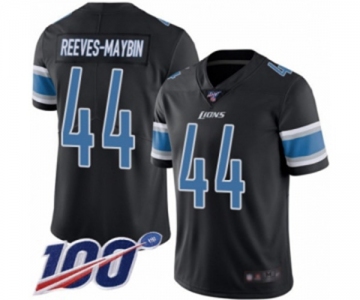 Men's Detroit Lions #44 Jalen Reeves-Maybin Limited Black Rush Vapor Untouchable 100th Season Football Jersey