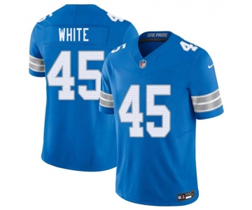 Men's Detroit Lions #45 Devin White Blue 2026 F.U.S.E. Vapor Limited Football Stitched Jersey