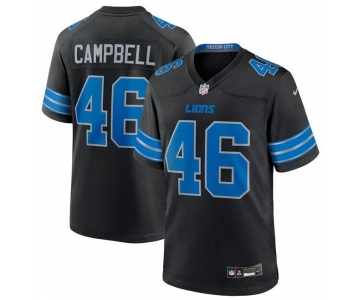 Men's Detroit Lions #46 Jack Campbell Black 2nd Alternate Vapor Limited Football Stitched Game Jersey
