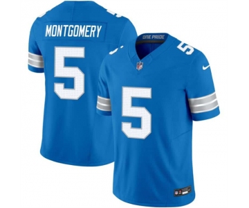 Men's Detroit Lions #5 David Montgomery Blue 2024 F.U.S.E. Vapor Limited Stitched Jersey