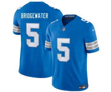 Men's Detroit Lions #5 Teddy Bridgewater Blue 2026 F.U.S.E. Vapor Limited Football Stitched Game Jersey