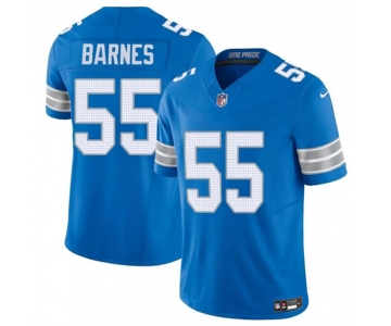 Men's Detroit Lions #55 Derrick Barnes Blue 2025 F.U.S.E. Vapor Limited Football Stitched Game Jersey