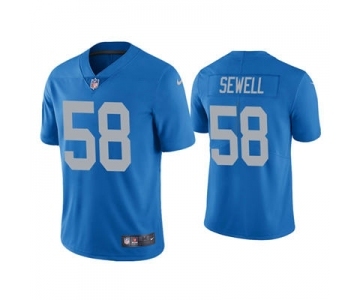 Men's Detroit Lions #58 Penei Sewell 2021 Draft Blue Throwback Vapor Untouchable Limited Stitched Football Jersey