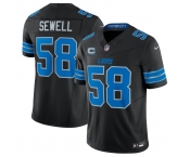Men's Detroit Lions #58 Penei Sewell Black 2026 With 4-Star C Patch F.U.S.E. Vapor Limited Football Stitched Jersey